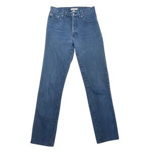 Vintage 80s Guess Dark Wash Blue Denim High Rise Straight Leg Jeans 29